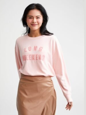 Shiraleah Long Weekend Sweatshirt. Rose