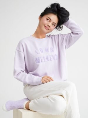 Shiraleah Long Weekend Sweatshirt. Lilac