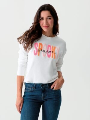 Shiraleah Spooky Season Sweatshirt. Ivory